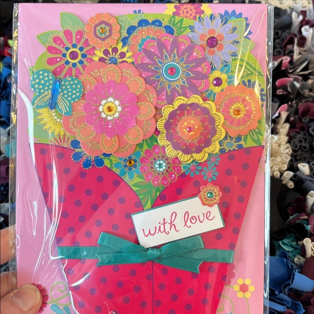 🆕Papyrus Floral Fold Out Birthday Greeting Card